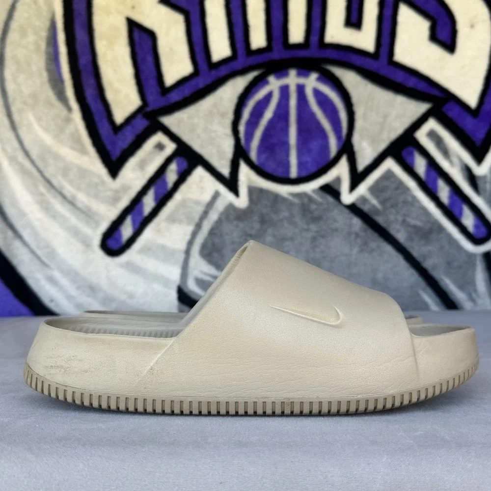 Size 12 - Nike Calm Slide Unisex Casual Slides Slipper Gym Swim Khaki FD4116-201